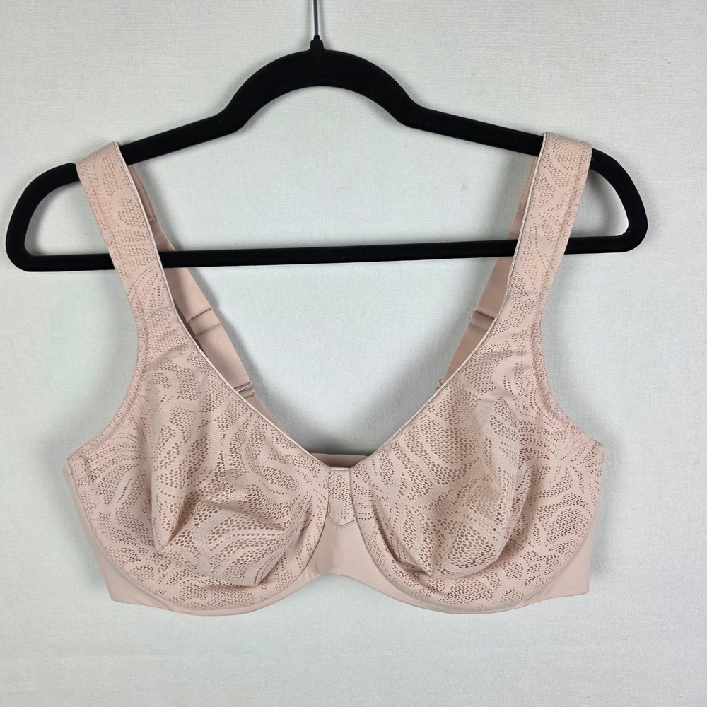 NWOT Bali Comfort Revolution Lace Underwire Bra Blush Pink‎ 42C DF4584